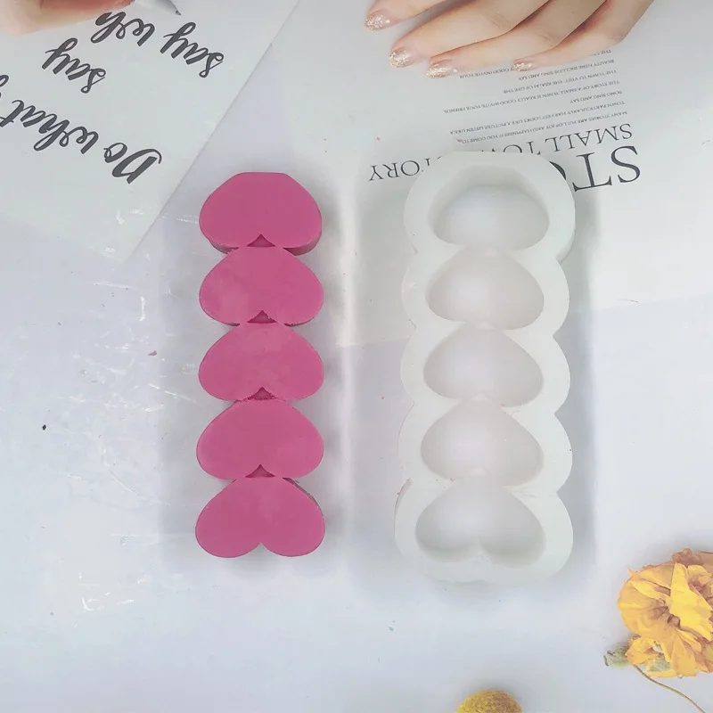 

New Three-Dimensional Love Silicone Candle Mould DIY Long Siamese Love Aromatherapy Candle Silicone Mold Baking Mold Cake Mold