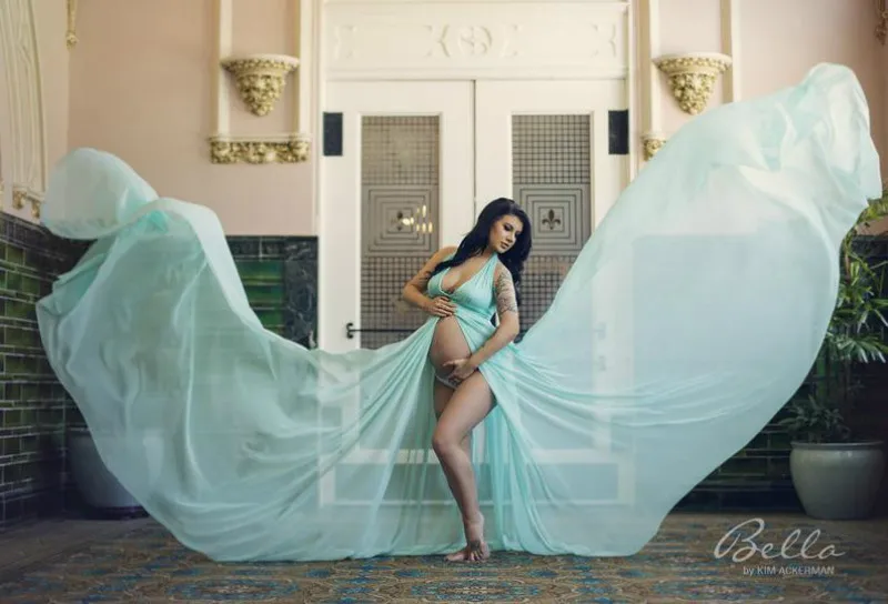 Длинное шифоновое платье для беременных фотосессия реквизит фотосессии по