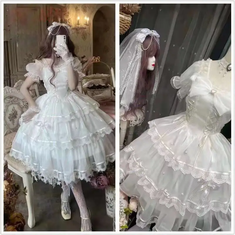 Palace Gorgeous Lolita Dress Escape Princess Flower Wedding Fairy Summer Tea Party Vintage Dress Kawaii Lolita Dress