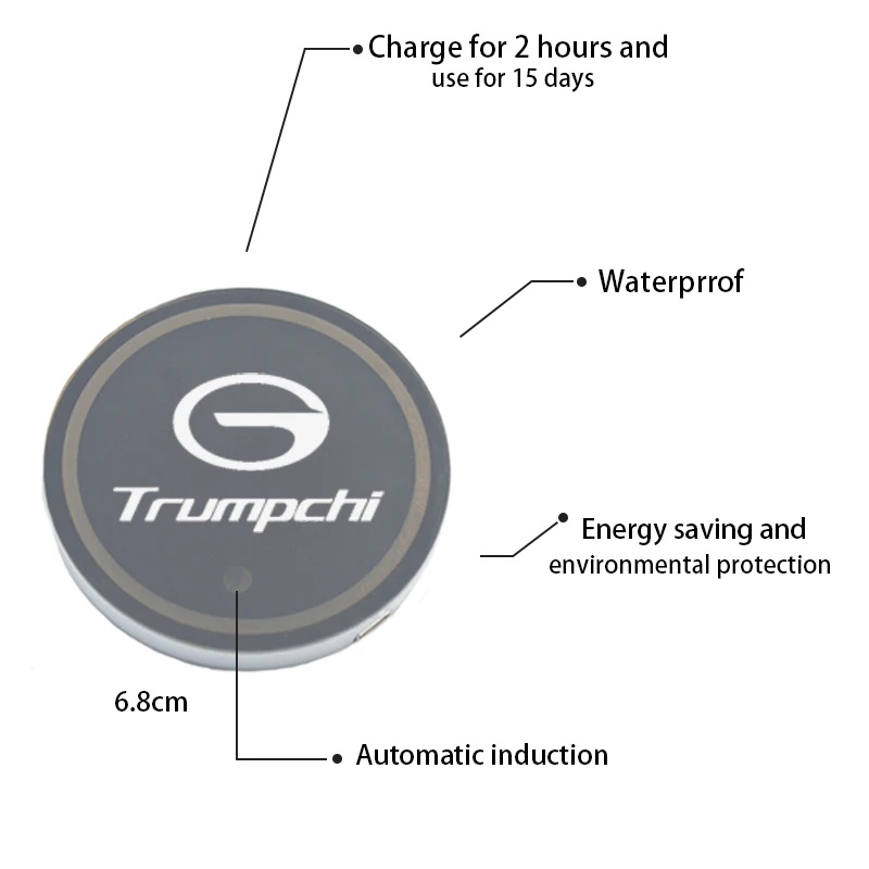 

2Pcs Luminous Car Led Cup Coaster Non-slip Mat Automobile Atmosphere Light For Trumpchi GAC GS3 GS4 GS5 Coupe GA4 GS8 GM6 GM8