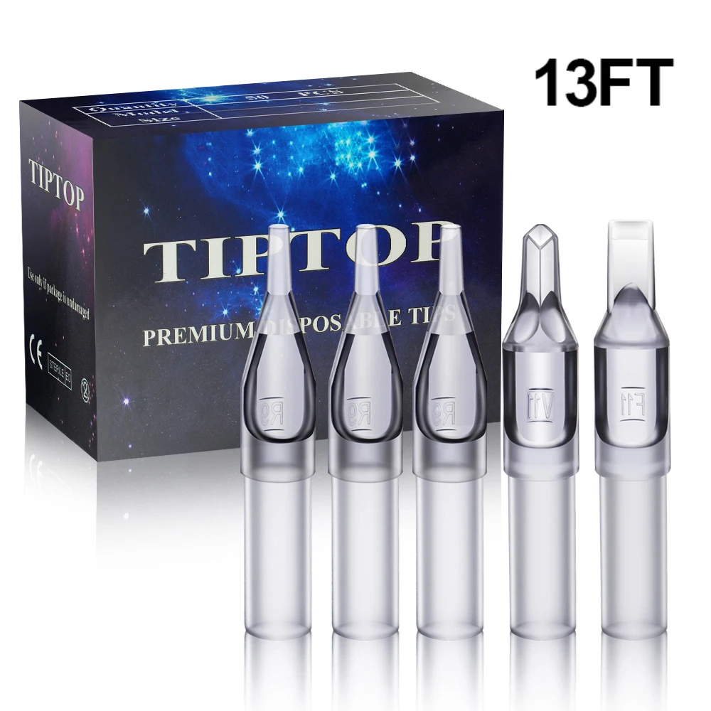 

PEPAX 100pcs 13F Premium Grey Disposable Tattoo Tips Sterile Tattoo Nozzle Needles Flat Magnum Sterilized Tips Tattoo Machine