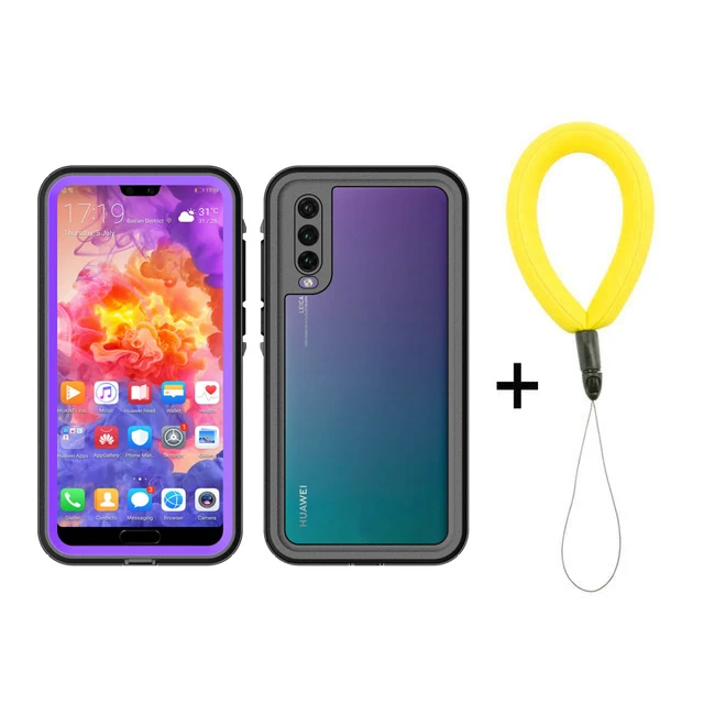 Purple with Strap Huawei P30 Pro Водонепроницаемый чехол IP68 принципиально huawei P20 Lite чехол 360 защиты huawei P20 PRO доказательство воды крышка P20Lite PC 3M чехол - Цвет: Purple with Strap
