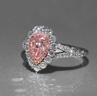 womens 3ctw genuine pink cubic zircon heart shape cut ring in white gold plated r249