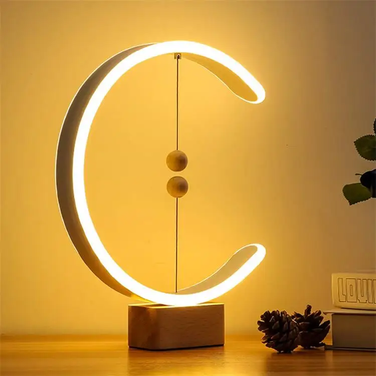Прямая поставка, Светодиодный настольный светильник с-образной формы, Heng Balance Lamp, светодиодный, средний, воздушный, магнитный переключатель, лампа, USB, умное украшение жизни для спальни