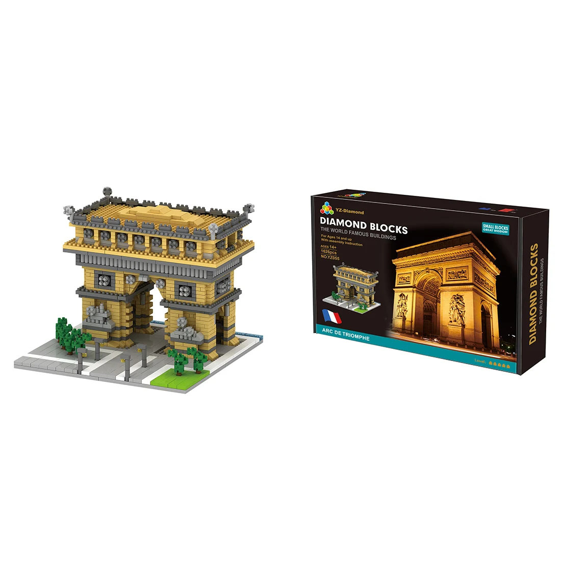 

YZ055 1626Pcs World Famous Architecture Model Diamond Blocks Bricks Building Toy(Not Compatible With Small Particle Blocks)