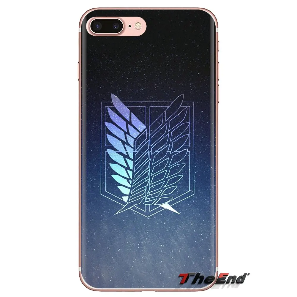 For iPhone XS Max XR X 4 4S 5 5S 5C SE 6 6S 7 8 Plus Samsung Galaxy J1 J3 J5 J7 A3 A5 Attack On Titan logo japan anime TPU Cases |