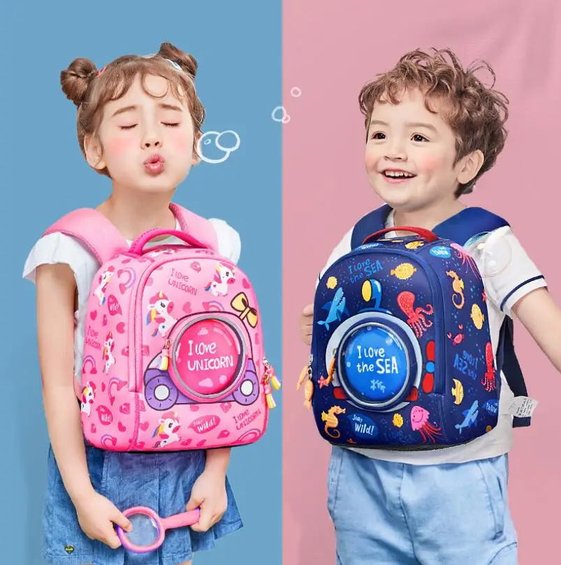 Ортопедический школьный ранец для детей, брендовый Детский рюкзак с 3D рисунком животных для детского сада и детского сада, 2021