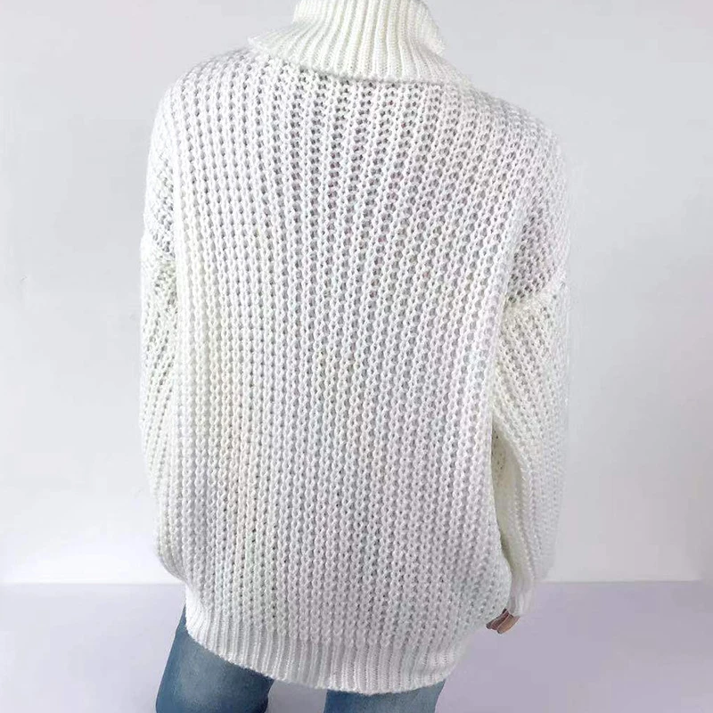 

NDUCJSI Winter Loose Oversized Women Turtleneck Sweater 2020 Autumn Elegant Knitwear Warm Knitted Pullovers Fashion Solid Tops