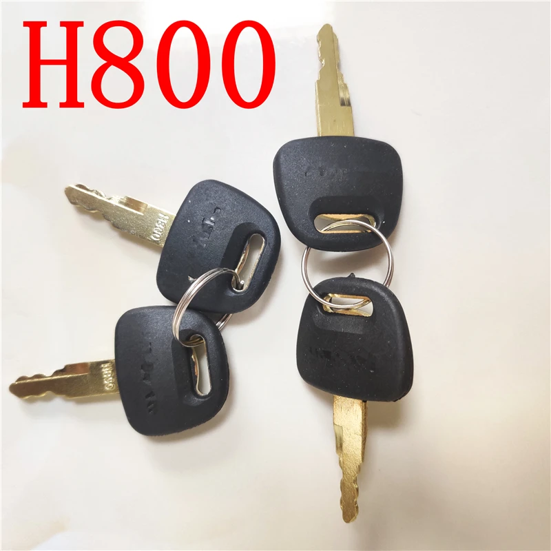 4pcs H800 keys for Hitachi Zax ex60 / 70 / 120 / 200 / 210 excavator accessories H800 ignition key door lock keys