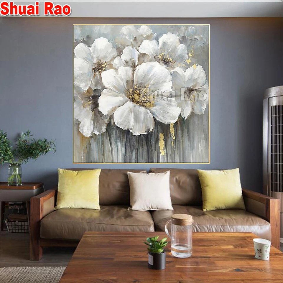 

5d cross stitch diamond painting"white flower" Diamond Embroidery FULL square/round diamond mosaic kit diy gift