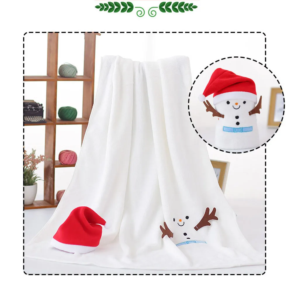 A OUNEED 1 Pc Hat and Flannel Blanket Set Snowman Super Soft Christmas Cartoon Flannel Fluffy Blanket Bed Sofa Children Gift#45 - Цвет: A