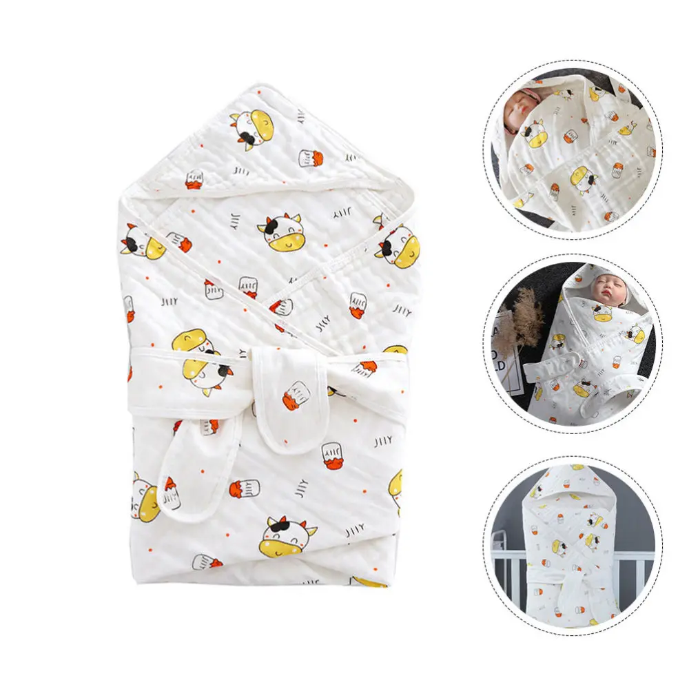 

1pc Bath Towel Multi-layer Thicken Swaddle Towel Baby Supply(White)