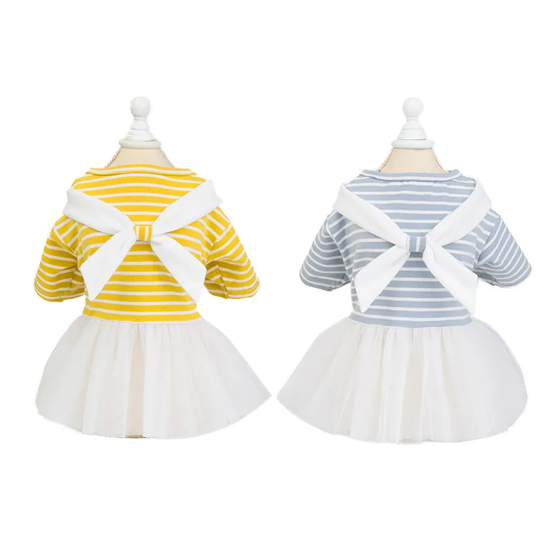 

Dog Dress Lace Pet Dogs Costume Clothes White Bow Tie Gauze Skirt Bichon Teddy Pets Costume Casual Wedding Skirt Dresses