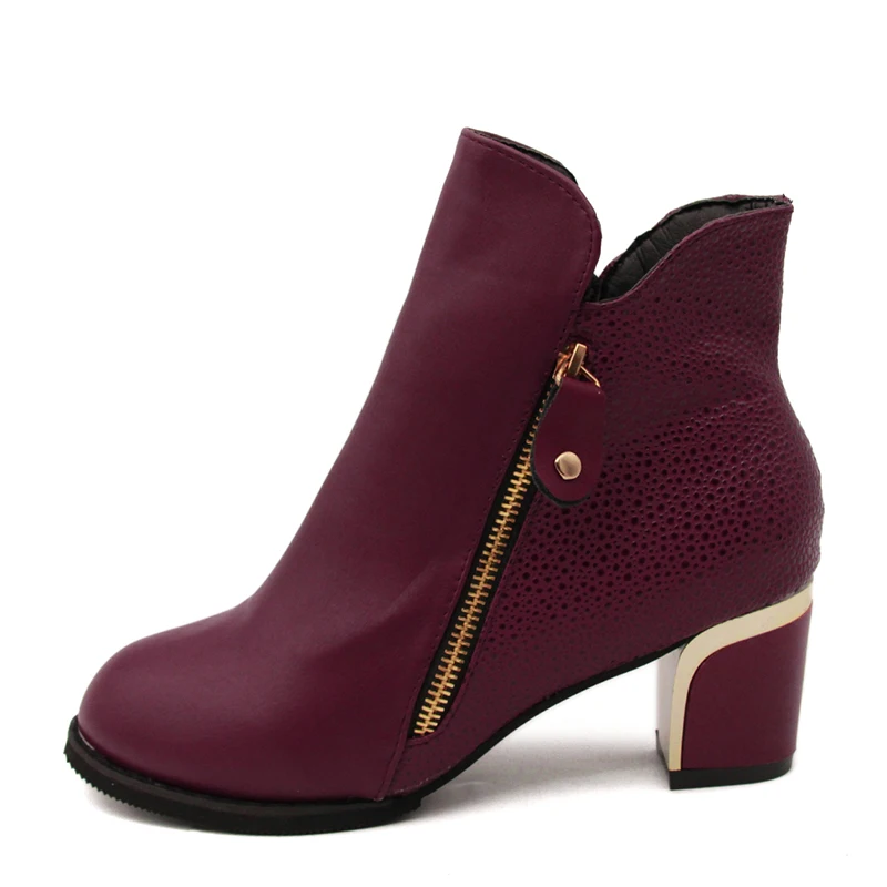 Модные женские ботинки Повседневная кожаная весенняя обувь на низком каблуке