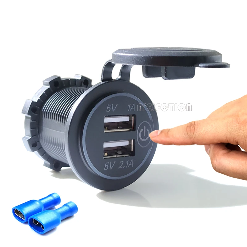 DIY Dual USB LED 3.1A 12 В/24 В розетка водонепроницаемый автомобильное зарядное устройство