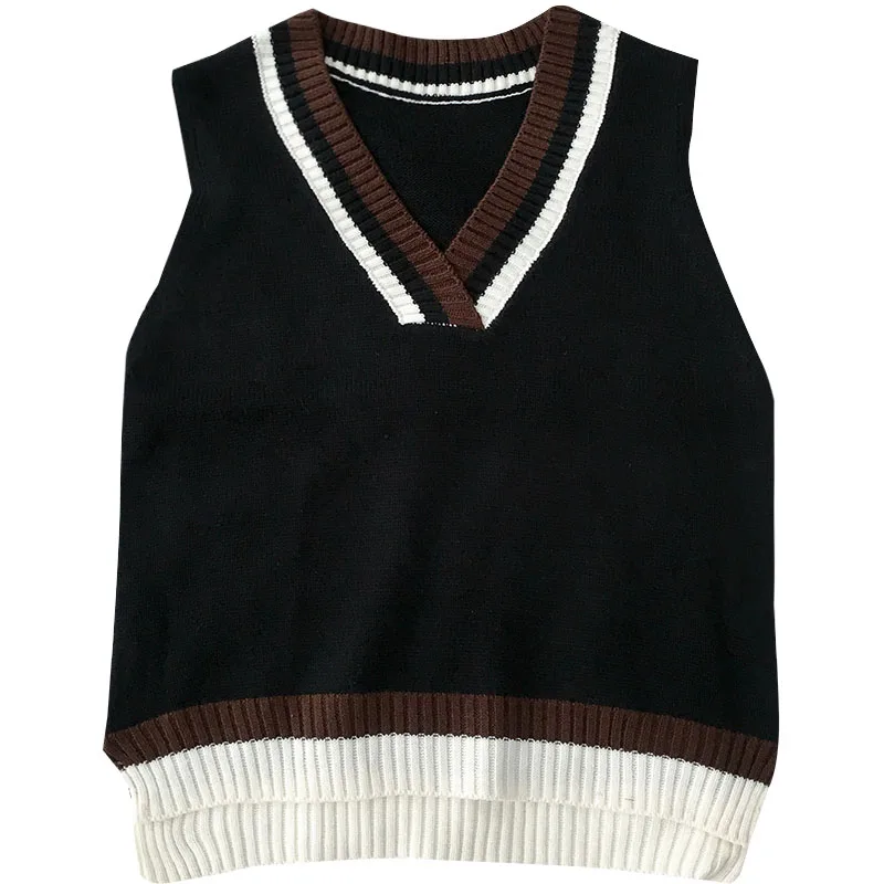 Лидер продаж 2020 женский полосатый свитер жилет ветровка для колледжа женские