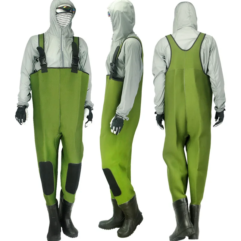 

JAWERHA Thickened Warm Cold Proof Water Pants Anti Water Fishing Pants One-piece Rain Pants Men's Fishing Clothes Anti-wear Pant