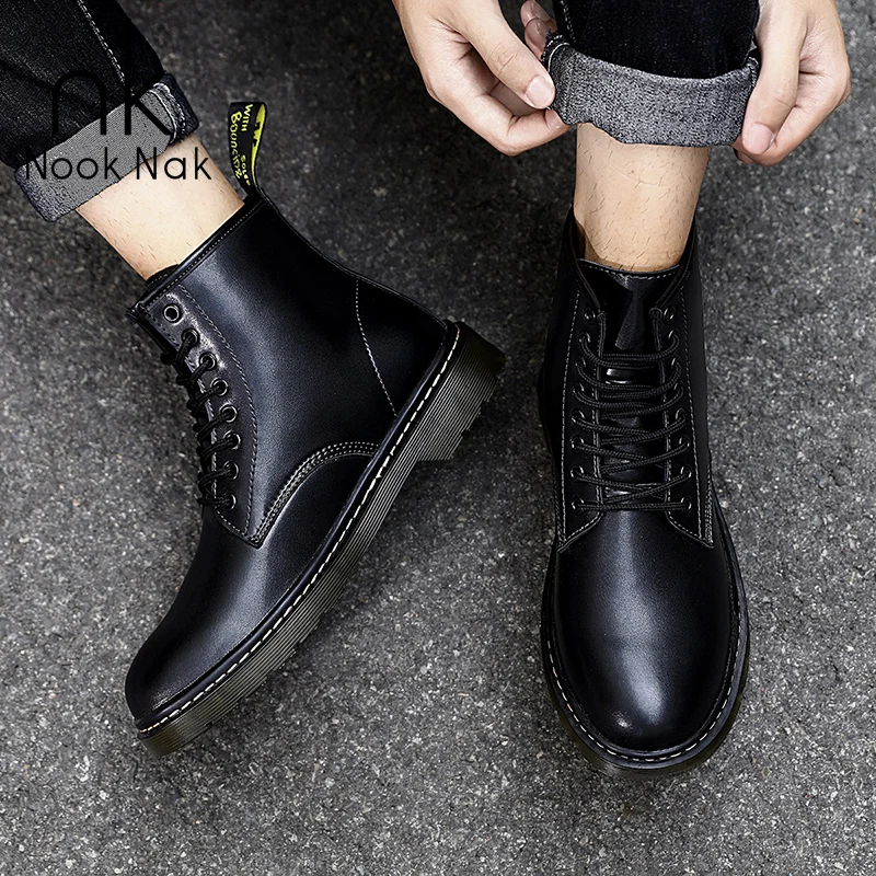 

Nooknak Men's Martin Boots, Breathable Outdoor Work Boots, English Style Lace-up Martin Boots 36-44,Leather boots for Men