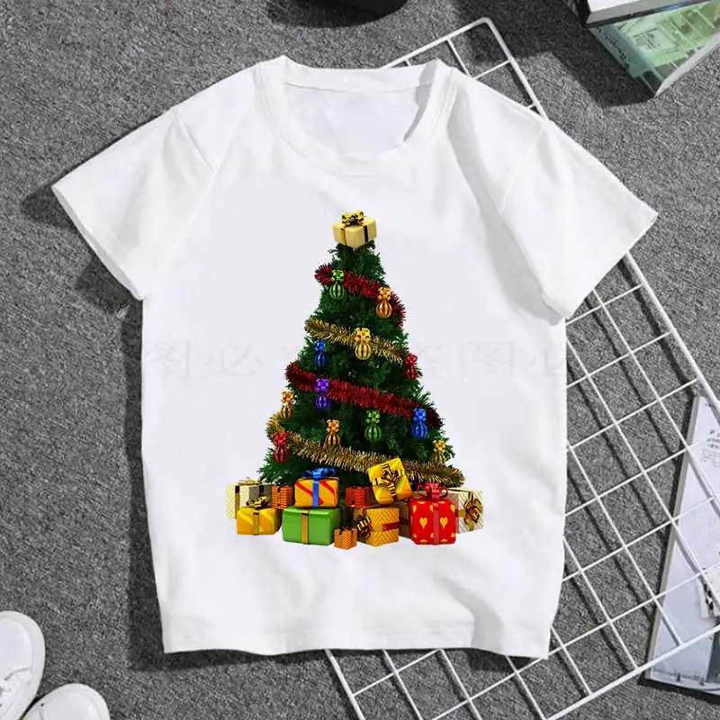 

Christmas Graphic T Shirt Kids Print T-shirts 2020 Fashion Kids T-Shirt Warm Wishes New Year Merry Tee Shirt