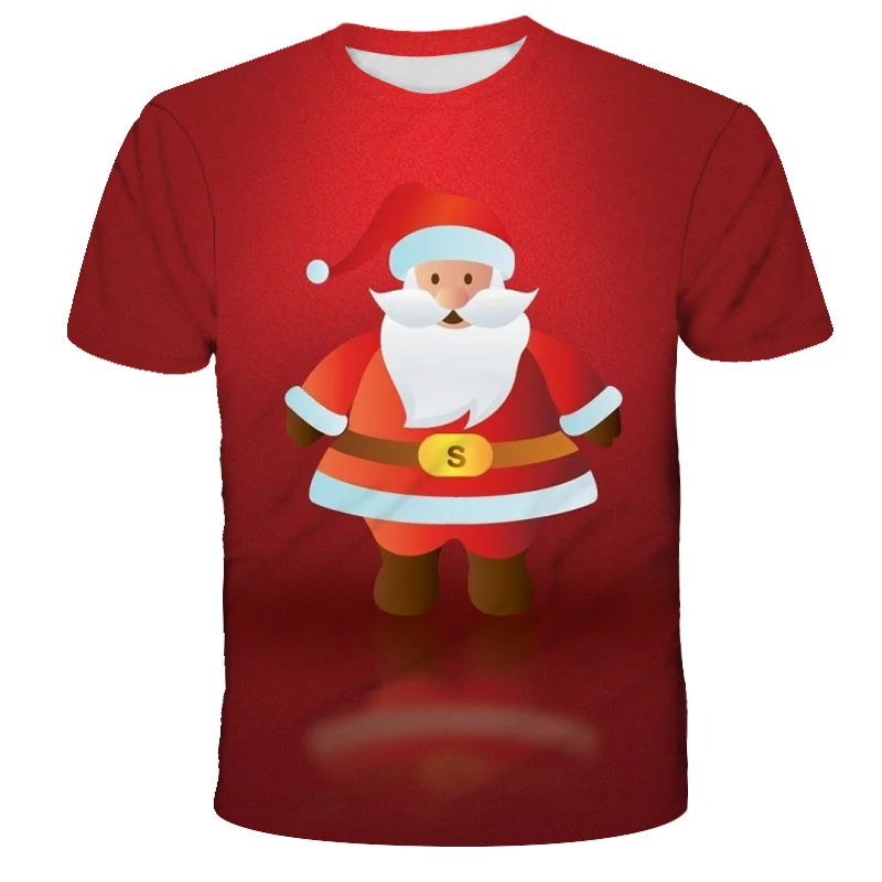 

Children Santa Claus gift T-Shirt Boys Girls Children Cartoon Tops Christmas Clothes 2020 Summer hot sale Children Short Sleeves