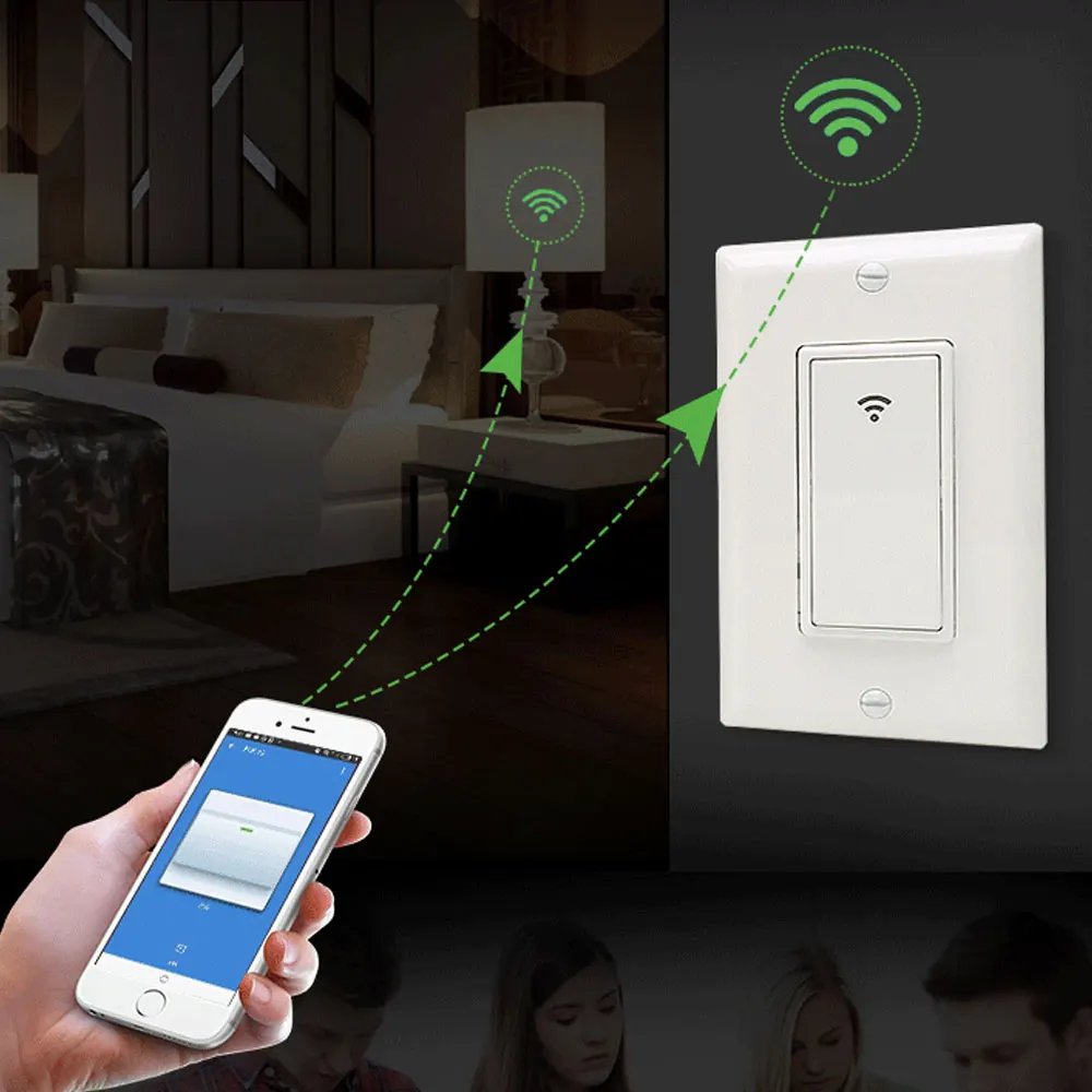 Умный светильник EU/US 10A умный Wifi RF светильник с пультом дистанционного управления и таймером, работает с Alexa, Google home и IFTTT