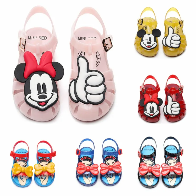 Сандалии для девочек мини туфли новинка летняя мягкая обувь желе в стиле