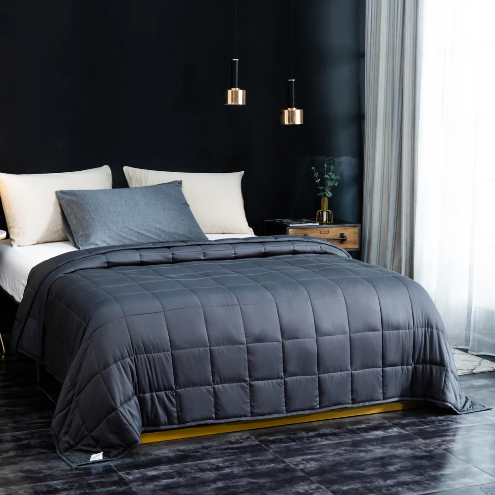 

Cotton Weighted Blanket Made With Glass Beads Plaid Gravity Blanket For Beds Body Pressure Comfortable Sleep Blankets Throw Sofa