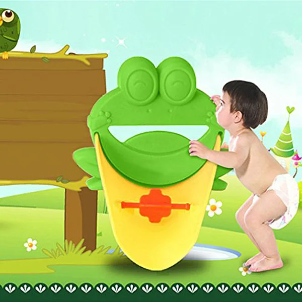 

Cute Faucet Extension Extender for Kids Baby Hands Wash Bathroom Cartoon Frog Design (Green)
