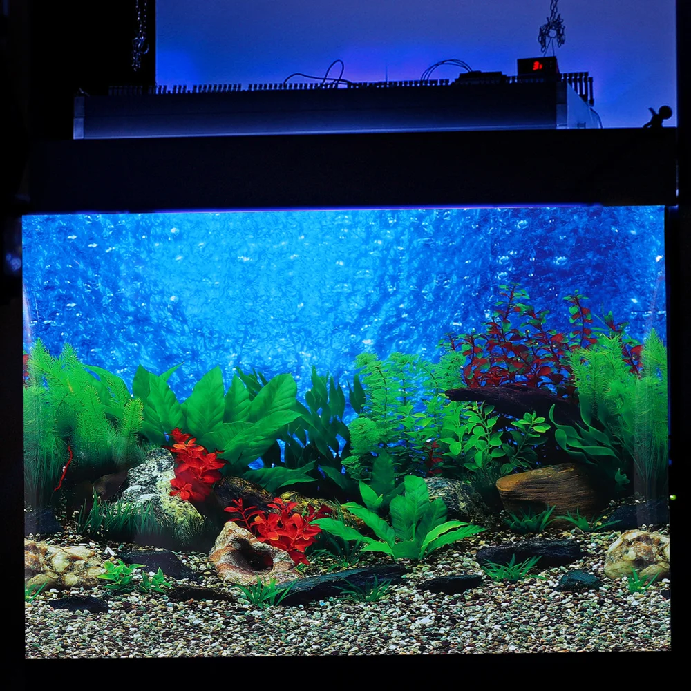 

Double Sided Fish Tank Decal Aquarium Decorative Sticker 3D Underwater Backdrop