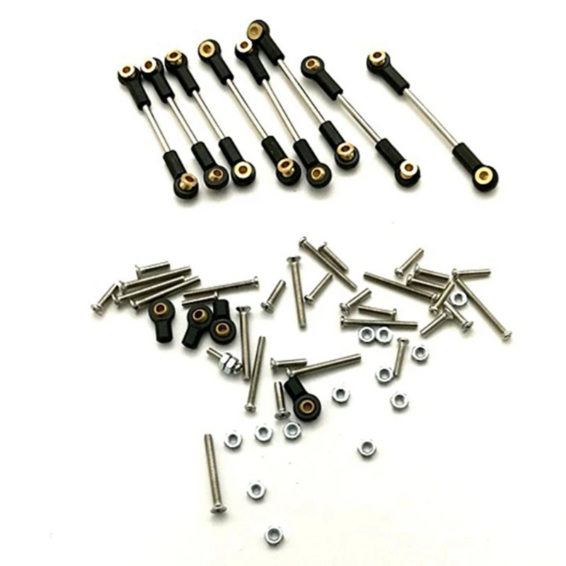 

Upgrade Replacement Part Metal Suspension Toe Link Tie Rod Set with Chassis Pull Rods Drag Plastic Ends Link Suspension