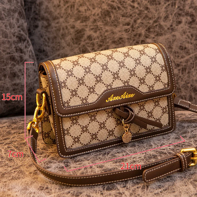 

Genuine Leather Women Flaps 2021 New Fashion Retro Plaid One Shoulder Bags Ladies Famous Purses and Handbags Channels Handbags