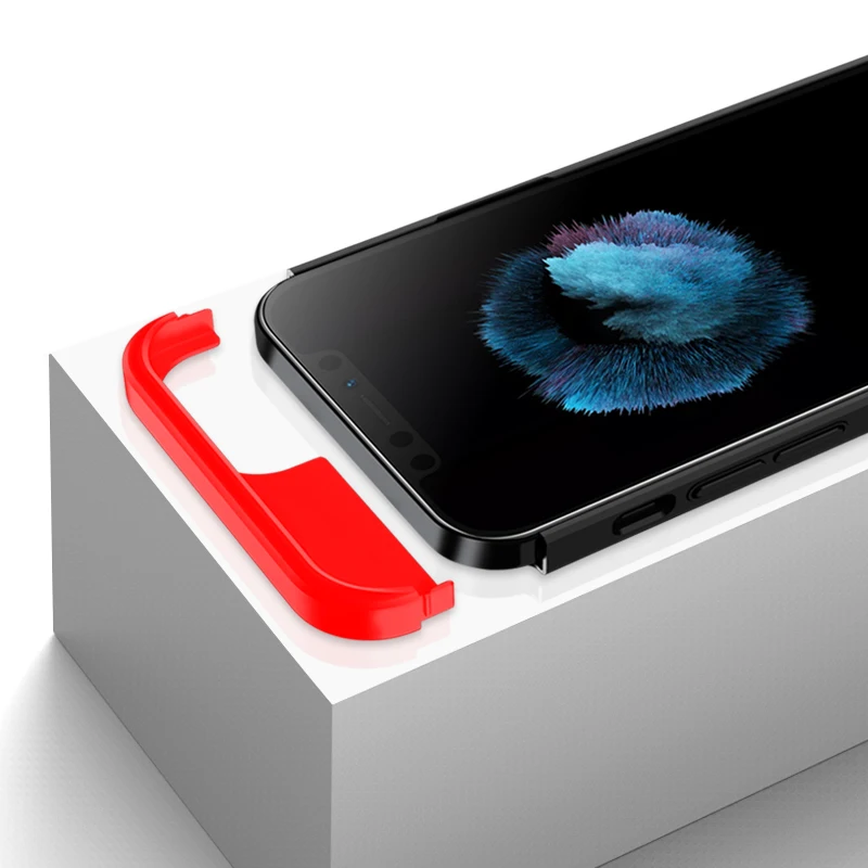 gkk for iphone 12 case 360 full protection with glass 3 in 1 shockproof anti fingerprint matte hard cover for iphone 12 shell free global shipping
