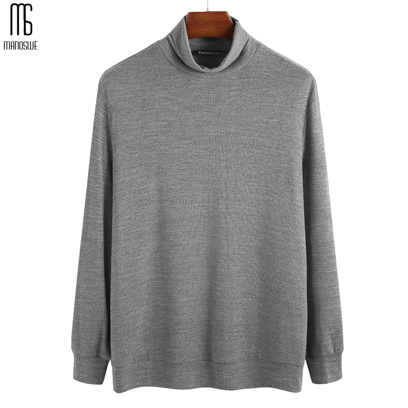 Мужской теплый свитер Manoswe трикотажный пуловер с длинным рукавом и высоким