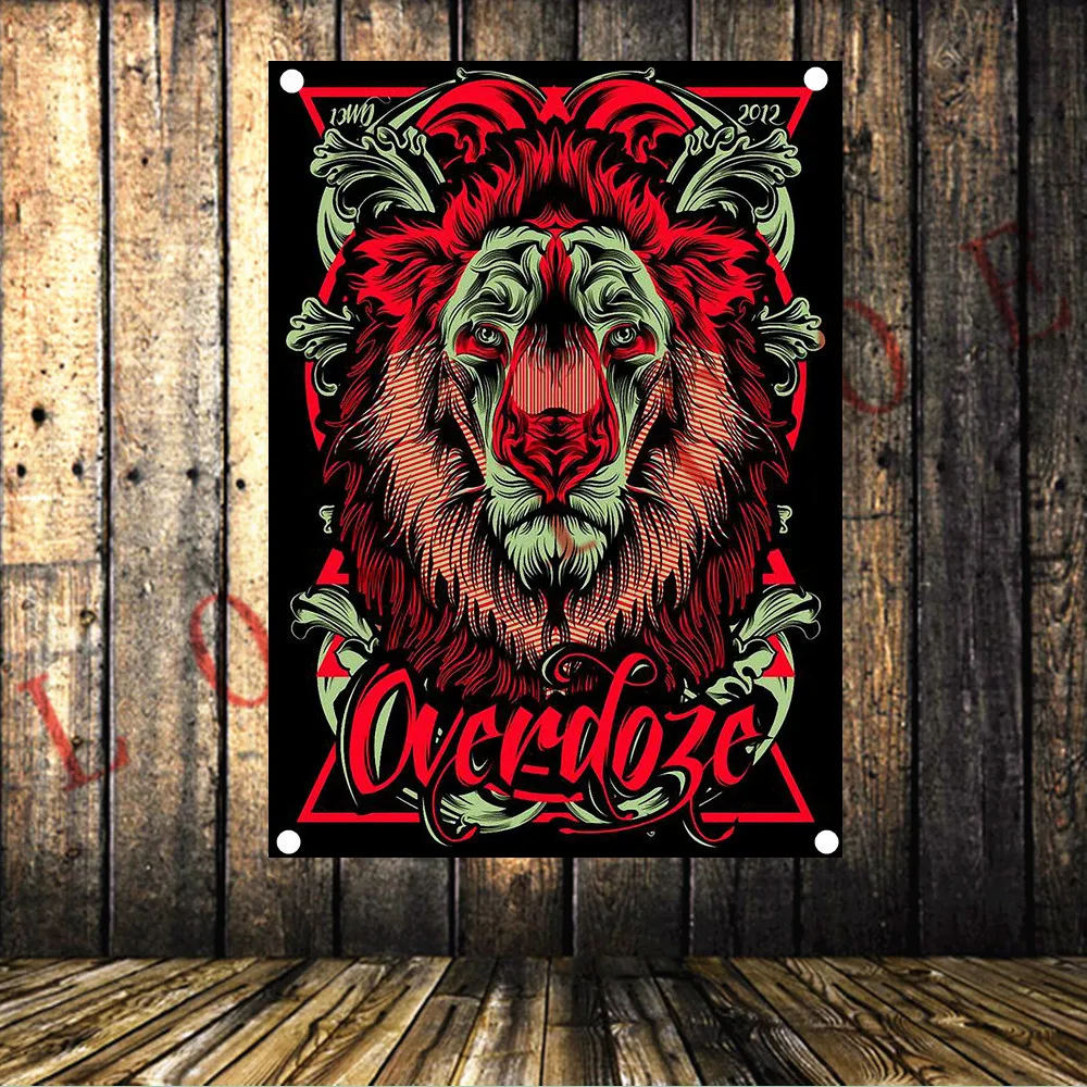 Ретро Татуировка баннер тяжелый металл рок музыки плакат флаг &quotХэллоуин&quot