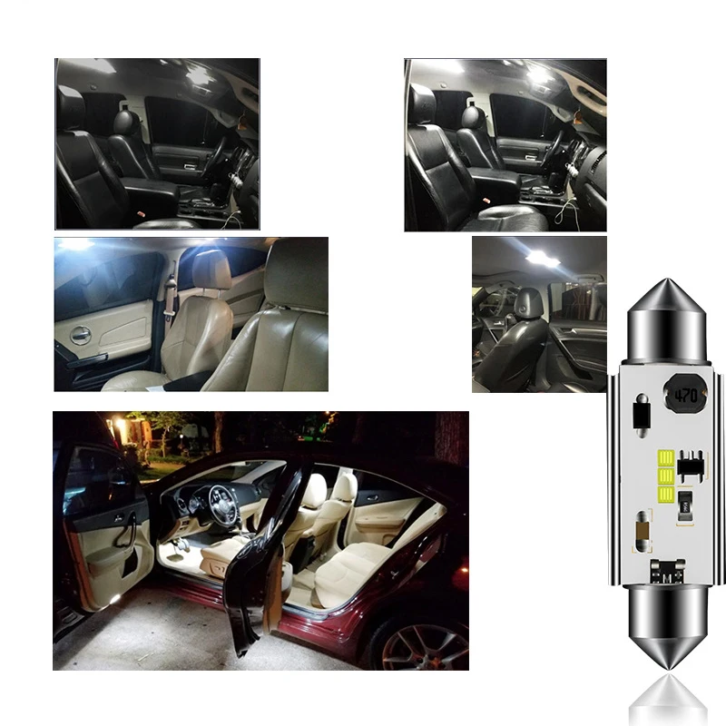 Светодиодные лампы Festoon 31 мм 36 39 41 светодиодные CSP чипы Canbus C5W светодиодный
