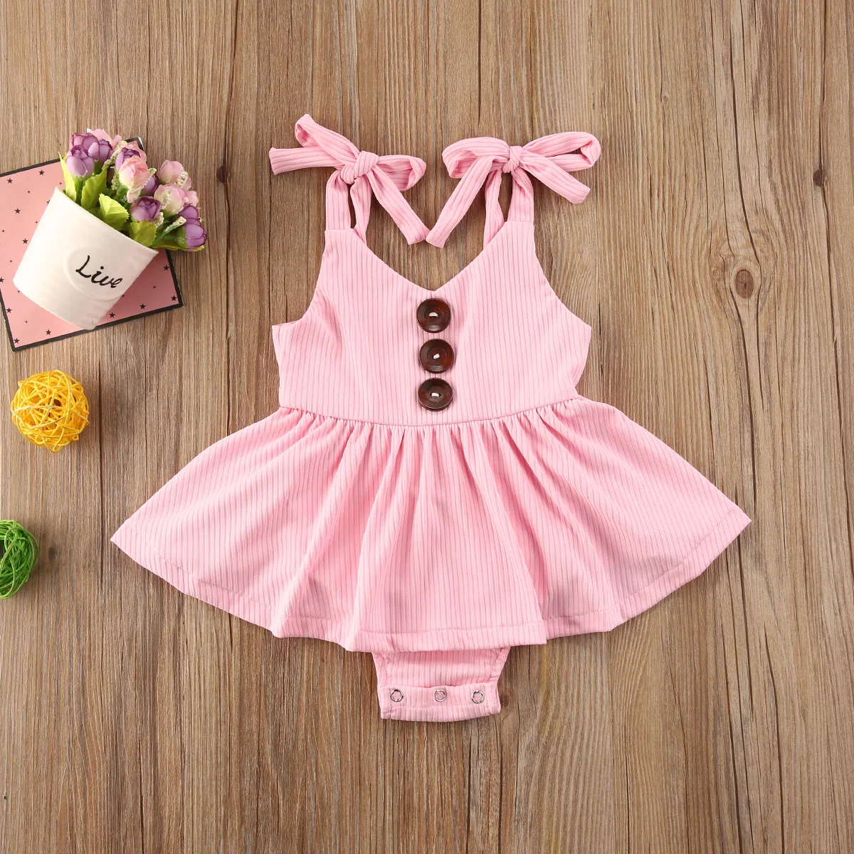 

2020 Baby Summer Clothing 0-24M Newborn Baby Girl Knit Solid Cotton Romper Sleeveless Ruffles Playsuit Jumpsuit Straped Outfit