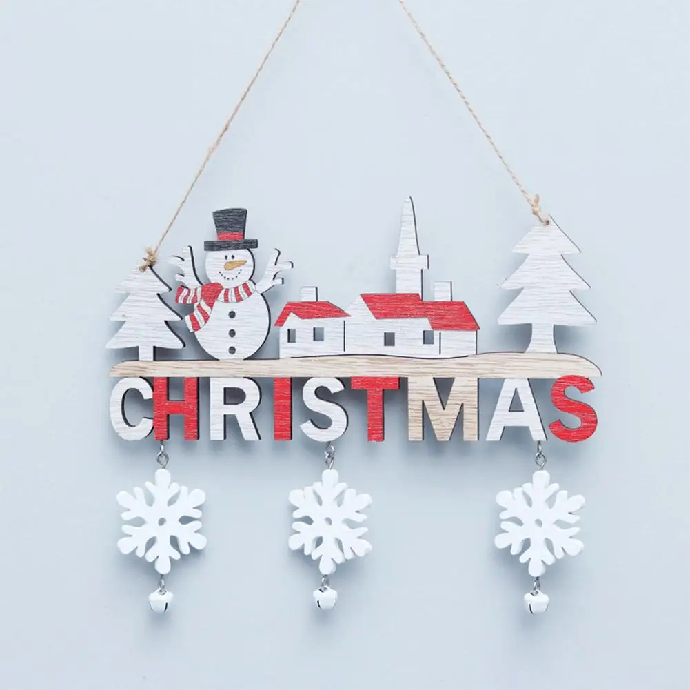 

New Year 2022 Wooden Christmas Door Hanging Pendant Sign Snowman Elk Christmas Ornaments Christmas Decorations For Home Navidad