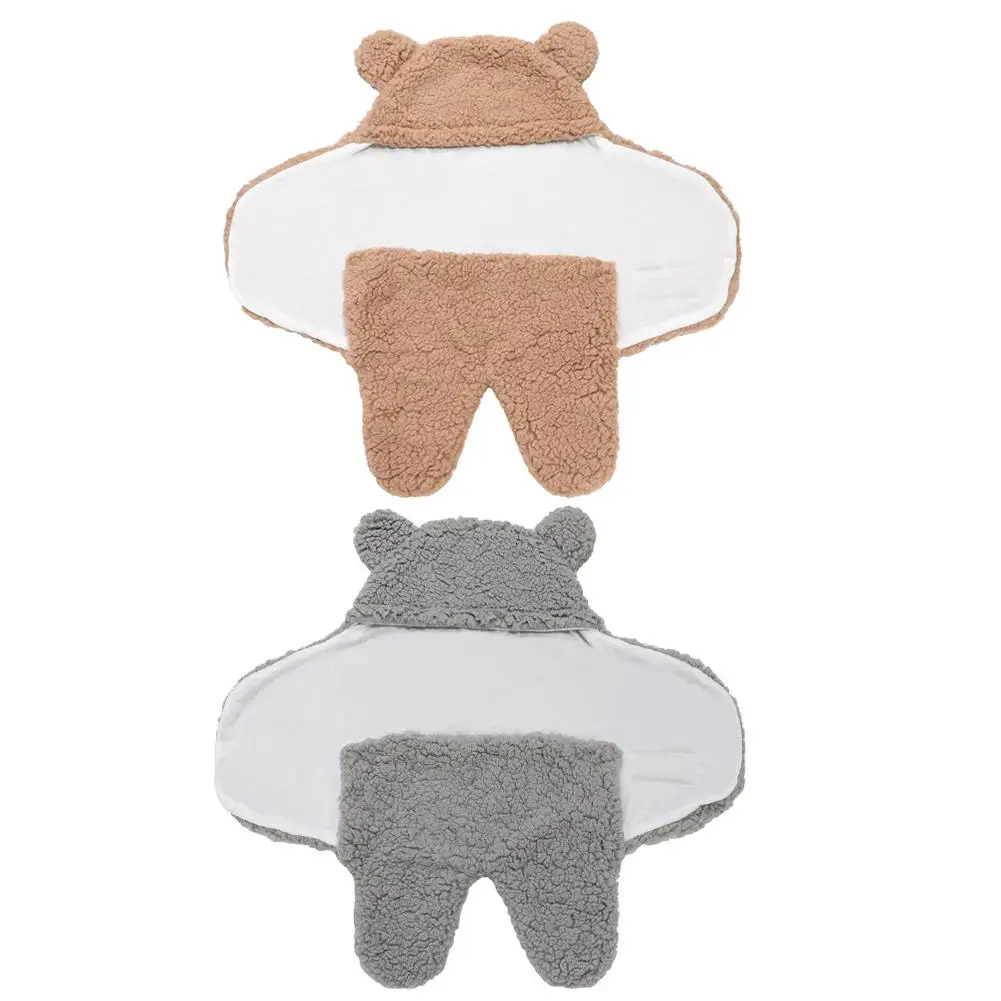 

Cute Newborn Wrapped Lamb Velvet Sleeping Bag Stroller Wrap Blanket Soft Warm Thickened Short Plush Fabric Baby Supply
