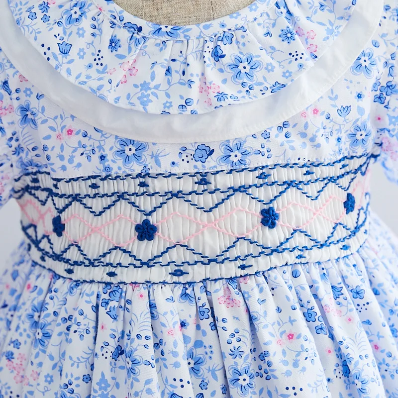 Платье детское с цветочной вышивкой оборками на рукавах | Детская одежда и обувь
