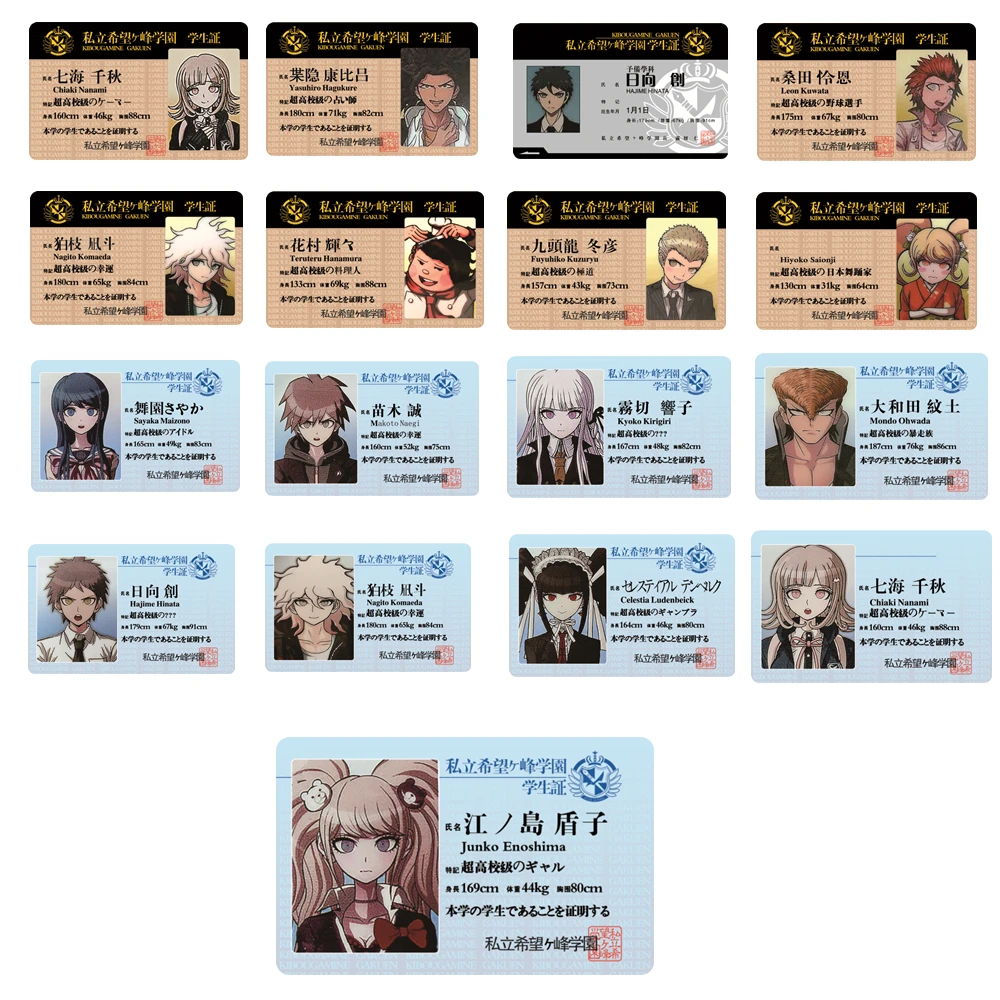 

Danganronpa Student Card PVC Campus Card