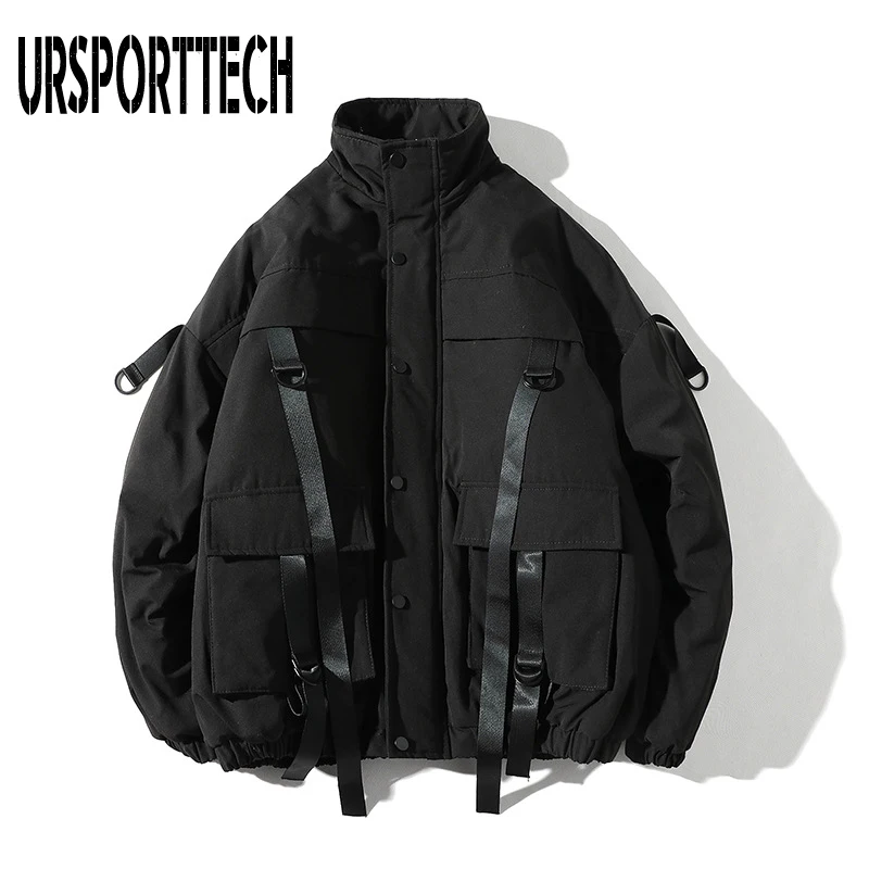 URSPORTTECH Winter Jacket Men Parak Casual Loose Winter Coat Male Thick Warm Couple Parkas Fashin Cotton Jackets Coats 709-M12