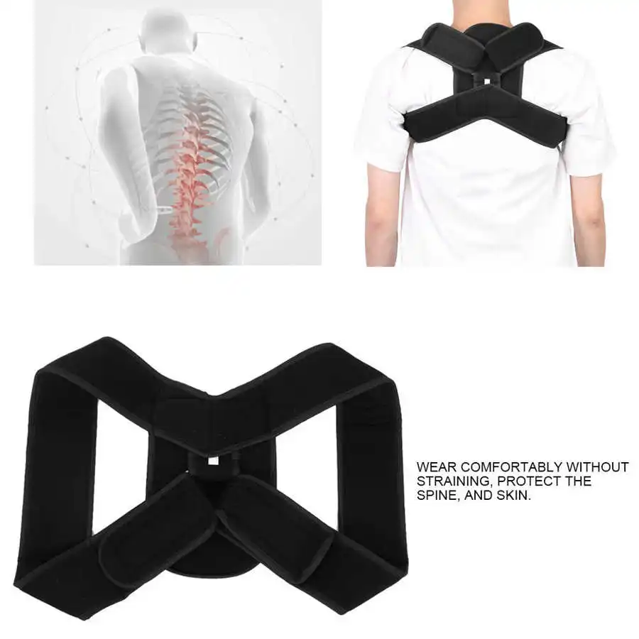 Регулируемый бандаж для спины унисекс поддержки осанки через плечо