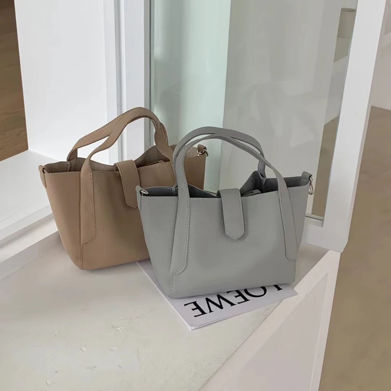 

2021 Fashion Women's Bag Ladies Bucket Bag Sets Female Mini Handbags Soft PU Leather Lady Crossbody Shoulder Bag Whole Sale