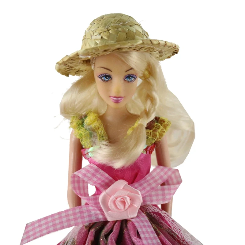 3 шт./компл. мини-кукла соломенная шляпа летняя игра одевание подарок ювелирные
