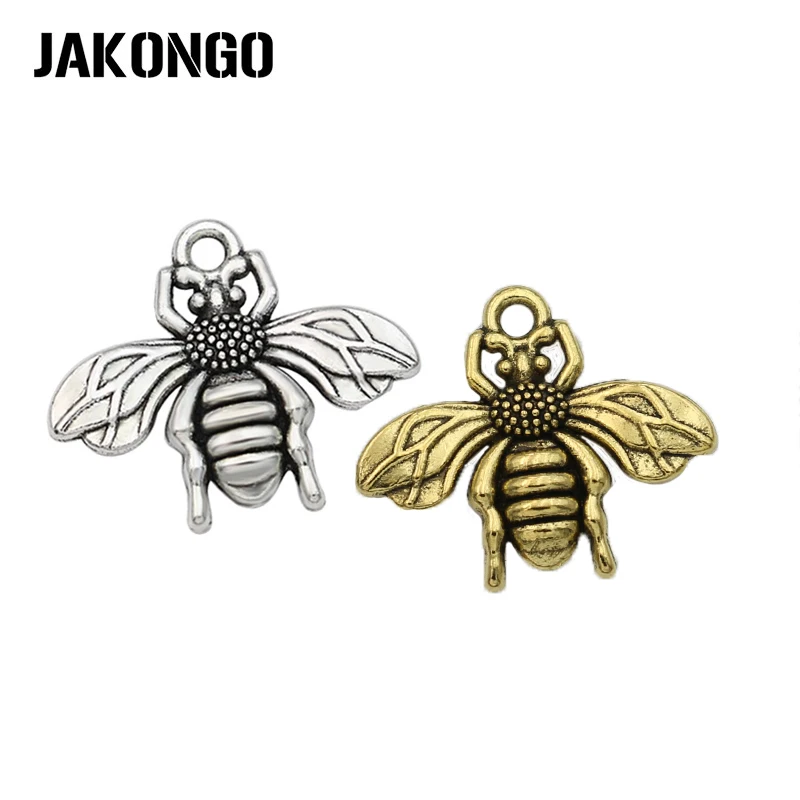 JAKONGO 15 шт античные посеребренные Подвески Летающая пчела для изготовления