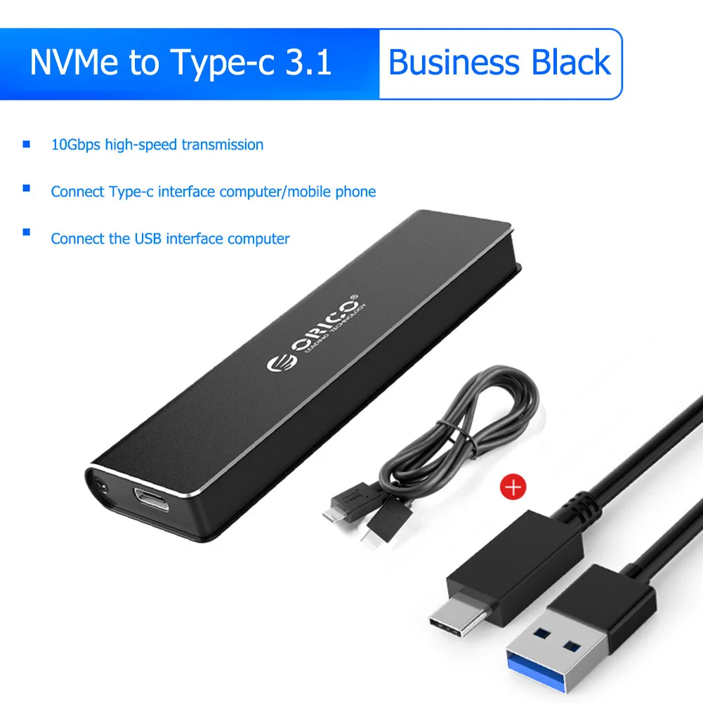 

ORICO PEM2-C3 10Gbps NVME Hard Drive External Case Box M.2 SSD Mobile Enclosure HDD Case with USB Cable Pouch New