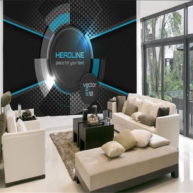 Modern Technology Sense Mural IT Enterprise Office Industrial Decor Wallpaper 3D Internet Cafe E-sports Background Wall Paper |
