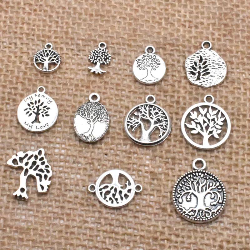 Тибетский старинное серебро ангел Подвеска &quotДрево жизни&quot кулон для