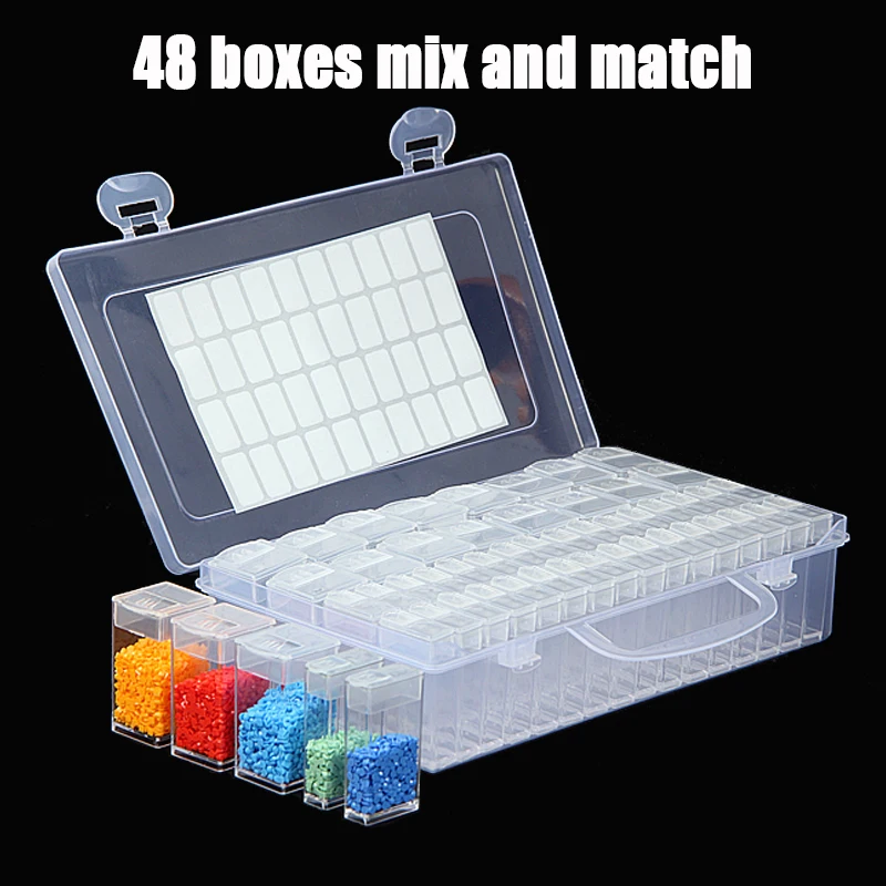 

New 12/28/32/40/48 Slot Diamond Embroidery Tools Accessories Jewelry Box Diamond Painting Rhinestone Storage Box Craft Storage
