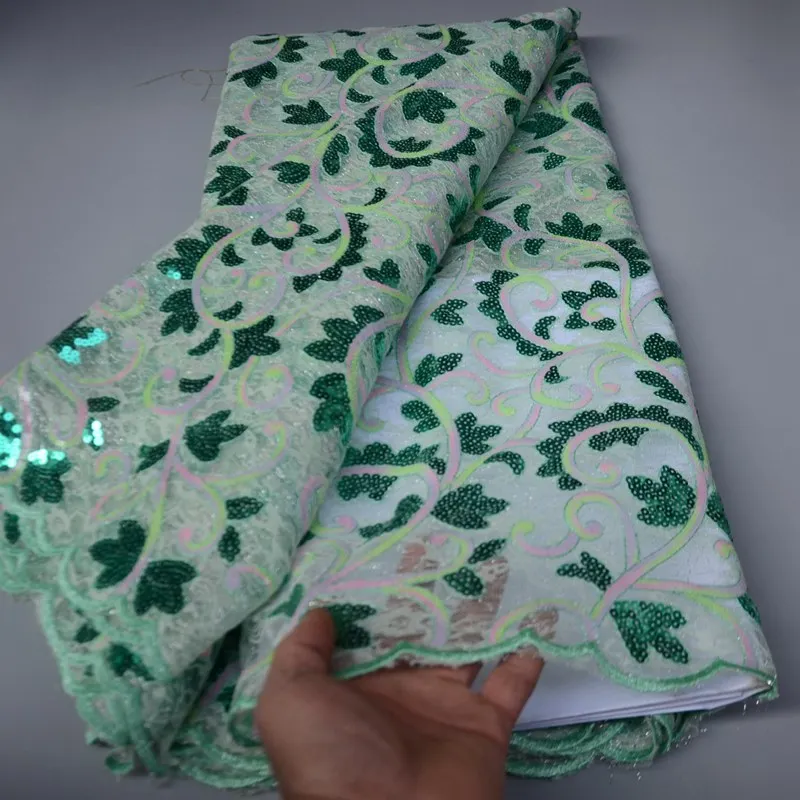 Новейшее аккуратное вышитое люрексом французское Тюлевое кружево с блестками